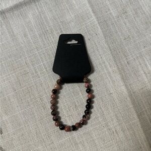 Elegant Pink and Black Beaded Bracelet